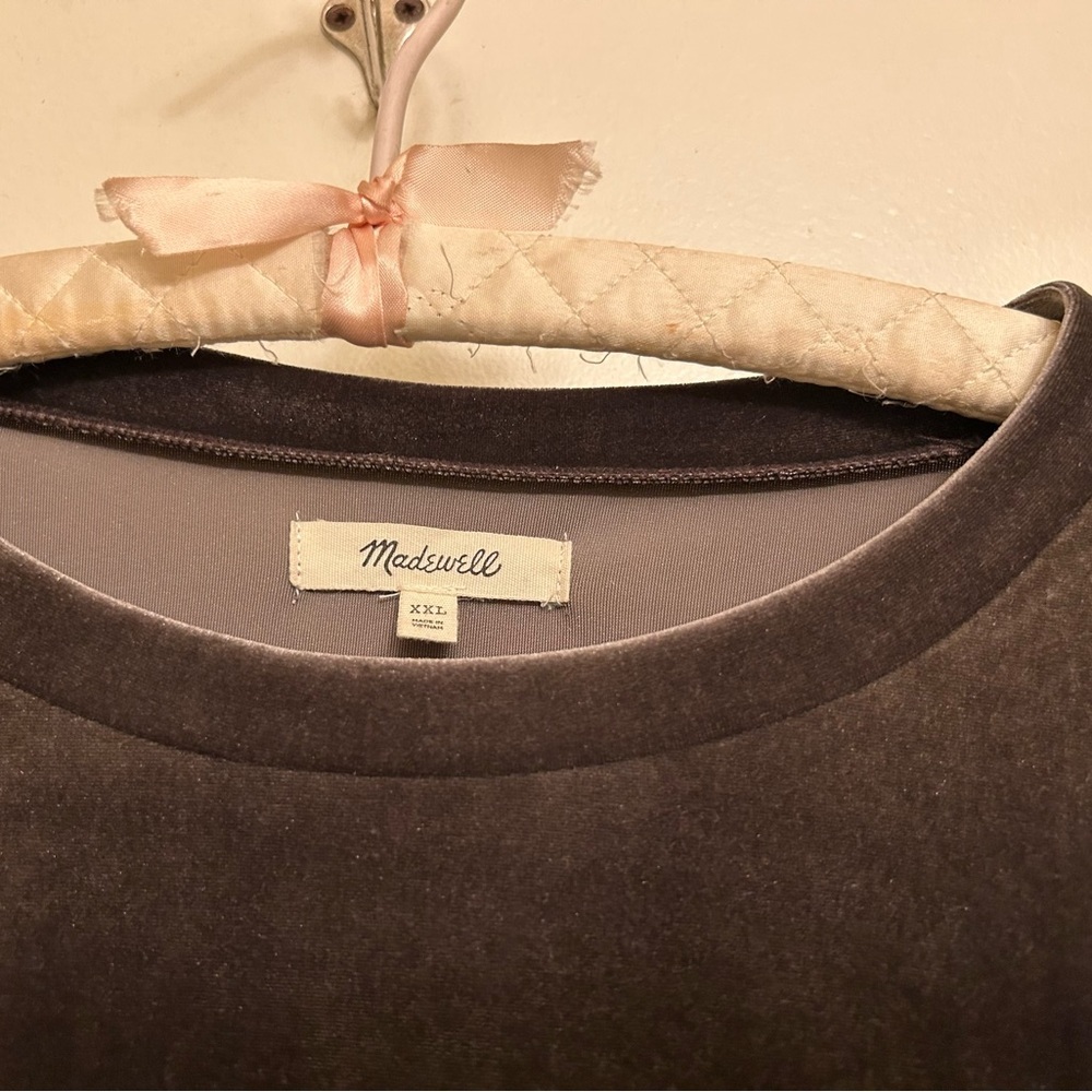 Madewell Women’s Sweater- Velvet Pullover-Long Sleeve-Brown XXL - Picture 4 of 13